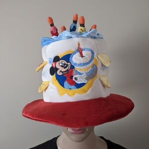 Disney Mickey Mouse Happy Birthday cake hat light up candles